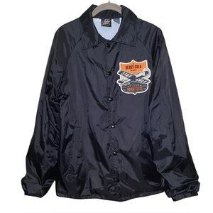 Benny Gold Coaches Windbreaker Jacket Stay Gold Airplane Patch Size Small Black